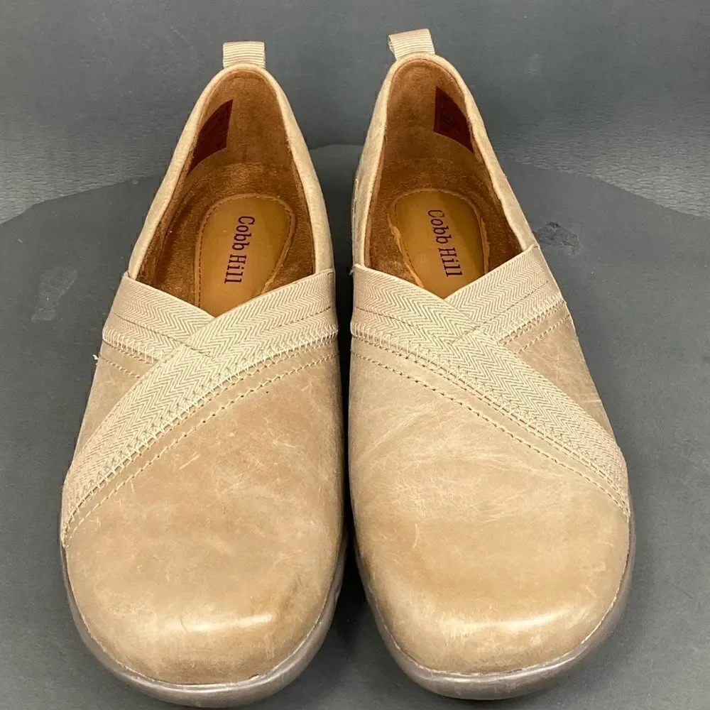Women's Rockport Cobb Hill Penfield Envelope Loafer Stone Leather size 6.5